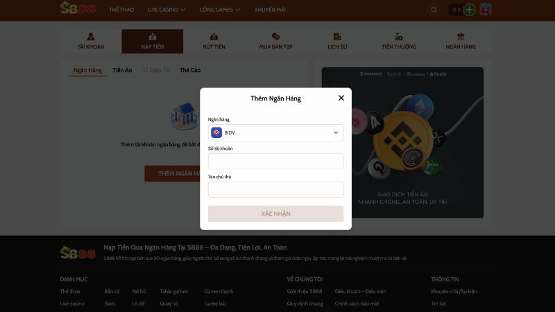 SB88 Nạp Tiền SB88 - Hướng Dẫn Các Bước Nhanh Chóng 2025